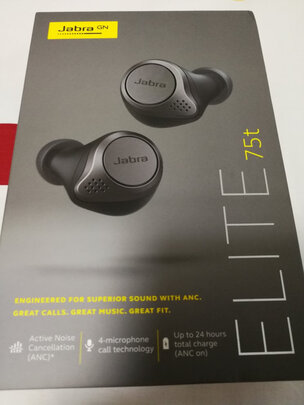 捷波朗（Jabra）Elite75t 真无线蓝牙主动降噪耳机 智能AI调音  支持设备双连 4麦高清通话 钛黑色