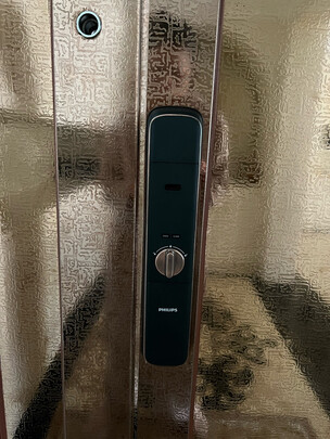 %title插图%num 飞利浦(PHILIPS)DDL702 智能锁猫眼视频锁指纹锁家用 全自动推拉密码锁电子锁 APP智控 红古铜