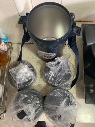 泰福高（TAFUCO）保温饭盒 304不锈钢保温桶四层保温提锅便携便当盒 T-0091 深蓝色 2.3L 配保温包