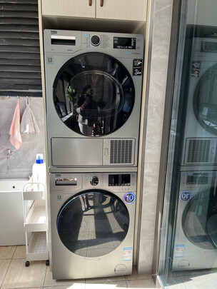 倍科（BEKO）10kg洗衣机+10kg进口烘干机/干衣机 洗烘套装 BU-TWFC10473SI+DPP10525HTSI（附件仅供展示）
