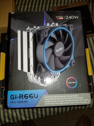 %title插图%num 超频三(PCCOOLER)东海风云GI-R66U CPU散热器 (支持AM4/1151/1200/6热管/PWM温控/12CM风扇/附带硅脂)