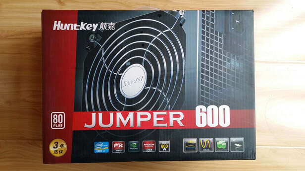 航嘉（Huntkey）白牌600W JUMPER600电脑电源（80PLUS白牌/单路45A/主动PFC/双管正激/全电压/背部走线）