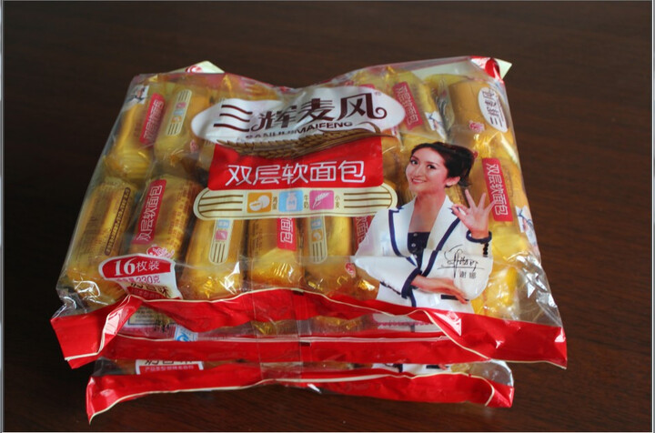 三辉麦风双层软面包奶香味330g*3袋--不错,挺多的