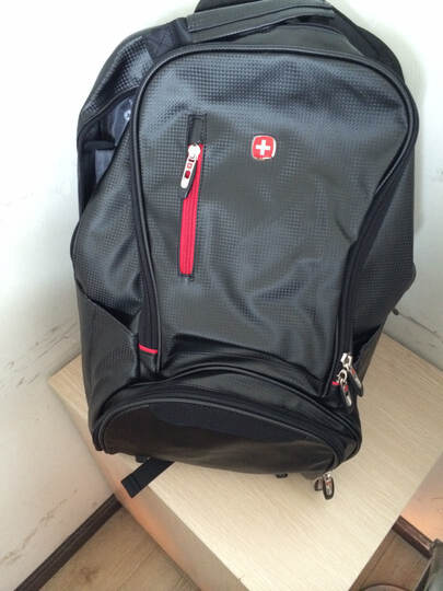 瑞士军刀swissgear 时尚pu面料15寸双肩笔记本电脑背包sa7717黑色