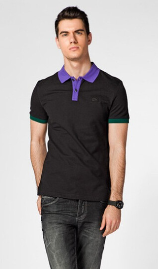 jackjones杰克琼斯含莱卡修身男士短袖polo衫v(黑)212