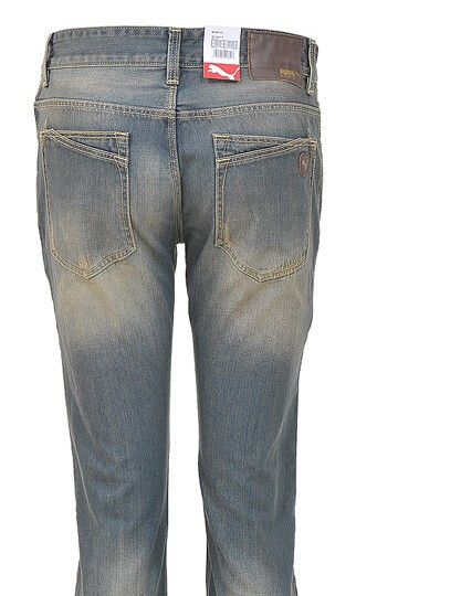 i彪马pumalifestyle纯棉复古水洗男士牛仔裤 561061 复古洗水 s--颜色