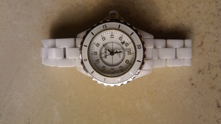 瑞士锐力read手表白色陶瓷表水钻女表韩国时尚表防水女士手表r3002l