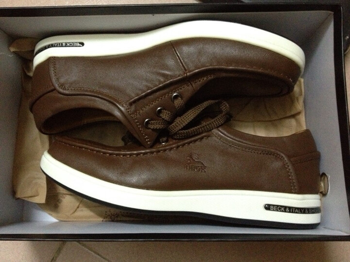 公羊(beck) 韩版都市时尚潮流日常休闲真皮舒适板鞋男鞋子 8210 浅棕