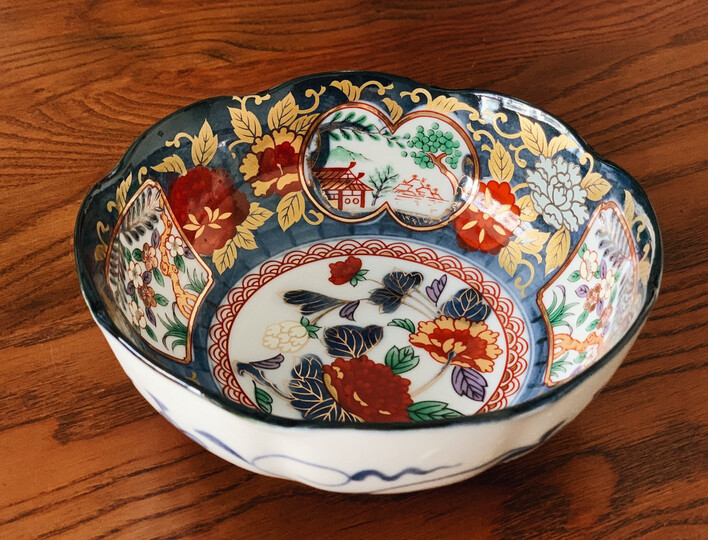 美浓烧(mino yaki) 日本进口-陶瓷八角钵 古伊万里夜明珠摆件日本进口