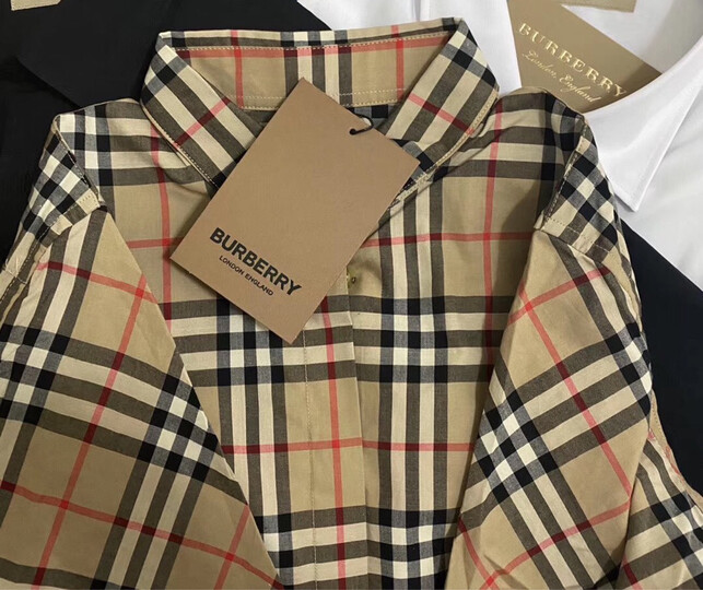 博柏利巴宝莉(burberry)男装 奢侈品衬衫棉府绸纯色长袖衬衣 复古格子