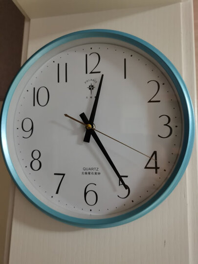 北极星(polaris)客厅挂钟简约创意石英钟时尚卧室钟表12英寸现代田园