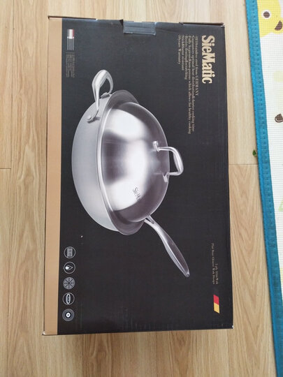 西曼帝克(siematic)炒锅蒸锅304不锈钢不粘锅五层底无涂层34cm大号两