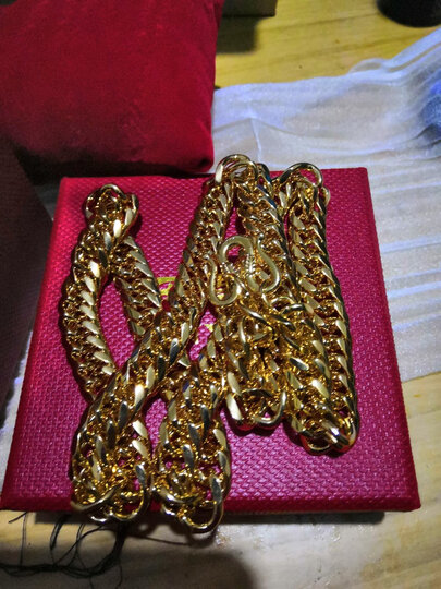 千影珠宝 纯金项链男款老板链坦克链粗大重999真金首饰999纯金饰品