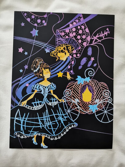 美乐joanmiro童年儿童刮画纸梦幻刮刮画灰姑娘手工绘画礼物 晒单图