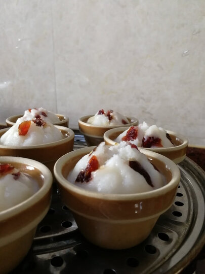 第一次做发糕很成功,好看又好吃.