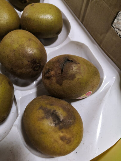 猕猴桃收到时有两个坏的,其他的还好,放了几天有点软了,挺好吃的,不酸