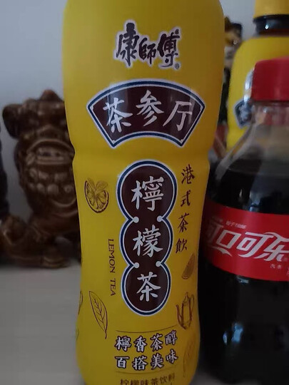 康师傅柠檬茶饮料:"口感:满满的港式味道 特别浓郁营养成分:含糖量较