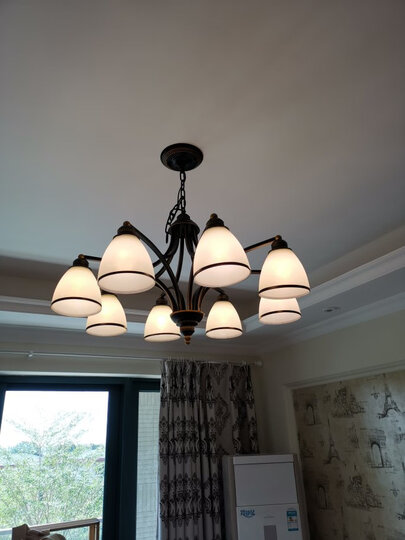 京东普通枝形吊灯(8头)上门安装服务:"吊灯很好看,亮度也够,安装师傅