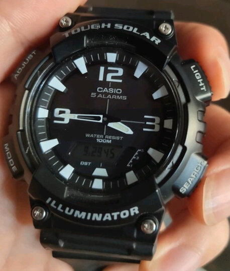 卡西欧(casio)sport aq-s810 卡西欧男表运动太阳能手表 aq-s810w