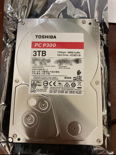 东芝(toshiba)p300系列 500g 7200转64m sata3 台式机硬盘(hdwd105)