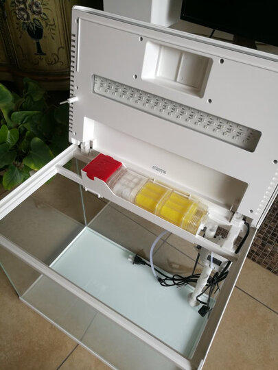 森森he480森森超白玻璃小鱼缸客厅 小型桌面家用水族箱 生态免换水