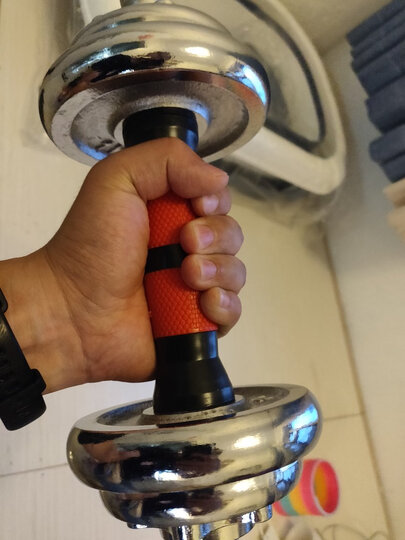 诚悦电镀哑铃杠铃10kg(5公斤*2)男女士体育运动健身器材家用组合套装