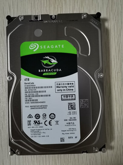 希捷酷鱼系列:"一直都用希捷的硬盘,1t/2t/3t的都用过,这次是第一次买