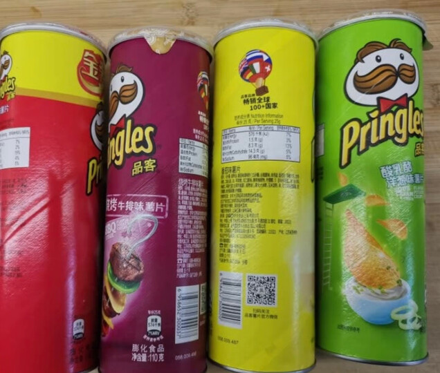 品客品客薯片 休闲零食 非油炸 组合分享装110*3(原味110g 洋葱110g