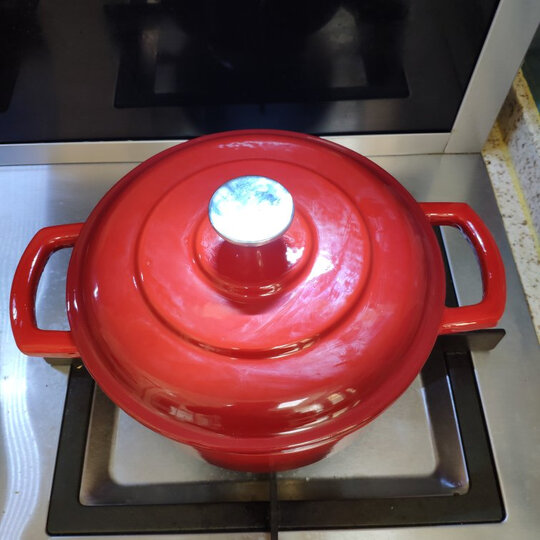 佳佰【京东自有品牌】珐琅锅铸铁汤锅平底双耳煲汤炖肉22cm(电磁炉