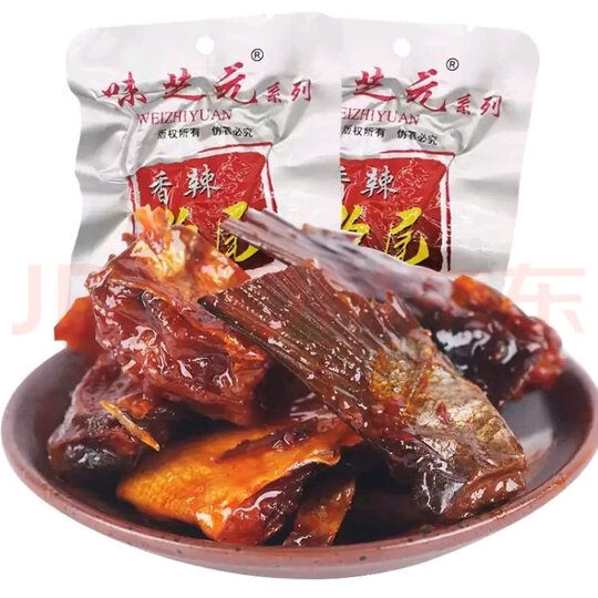 味芝元洞庭湖香辣鱼尾28g*6包:"," - 京东