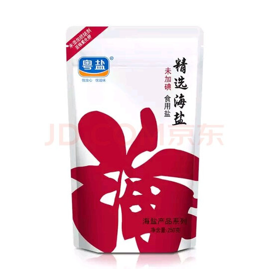 食品饮料  粮油调味  调味品  粤盐无碘精选海盐250g  粤盐 无碘盐 未