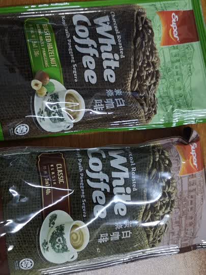马来西亚进口 超级(super)炭烧3合1白咖啡 原味和榛果组合 600g 540g