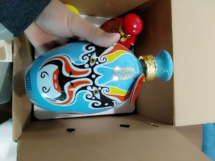 京爷北京二锅头封坛脸谱酒52度清香型福禄寿喜白酒500ml婚礼节日礼盒