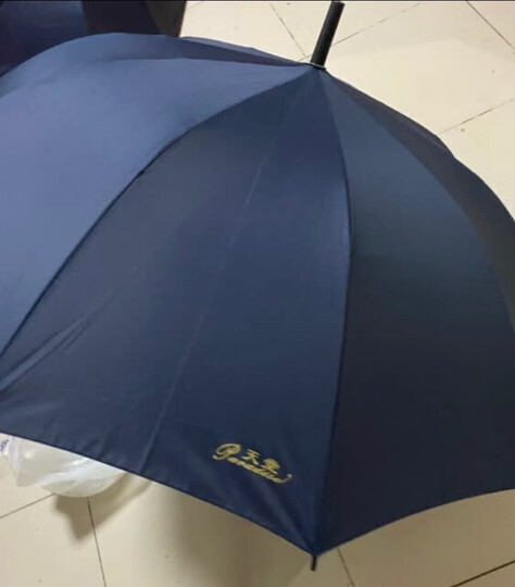 好大一把伞,一家三口.