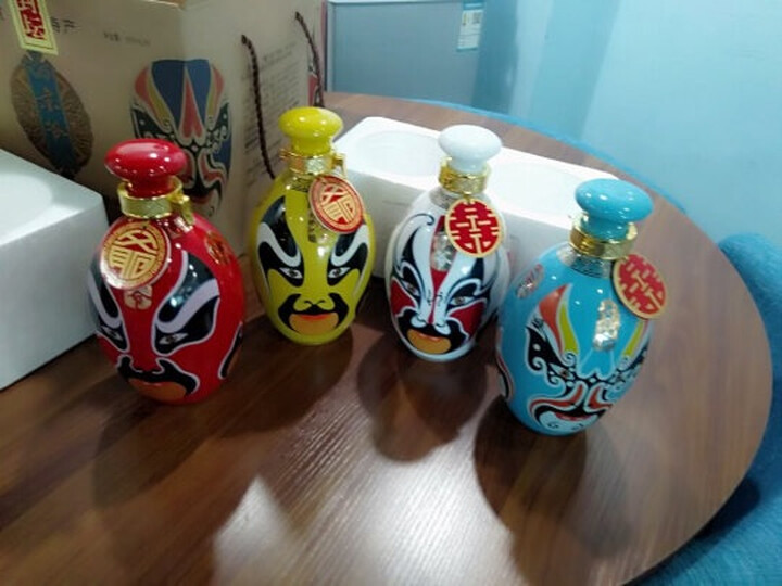 京爷北京二锅头封坛脸谱酒52度清香型福禄寿喜白酒500ml婚礼节日礼盒