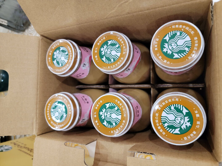 咖啡味咖啡饮料281ml瓶装六入装:"星巴克好喝的星冰乐有: 1,焦糖咖啡