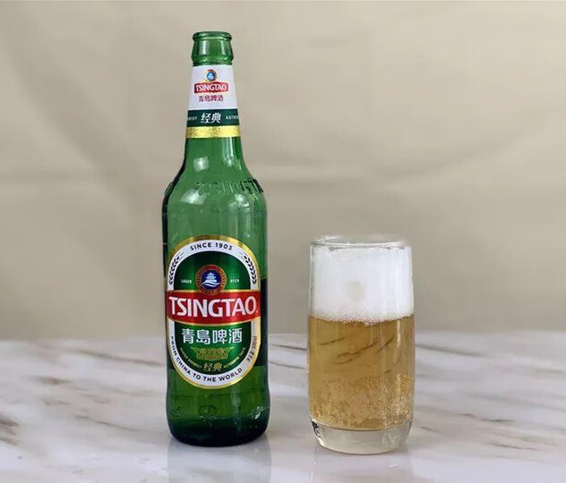 青岛啤酒青岛啤酒经典10度瓶啤 瓶装600ml*12:"公司团建活动购买 不愧