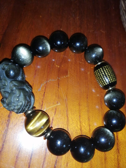 石玥珠宝金沙黑曜石貔貅手链:"给自己的新年礼物,很合适,黑曜石寓意又