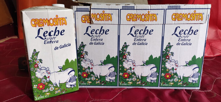 cremosita leche de galicia莱切全脂牛奶1l*6盒/箱:"品尝后追评,牛奶
