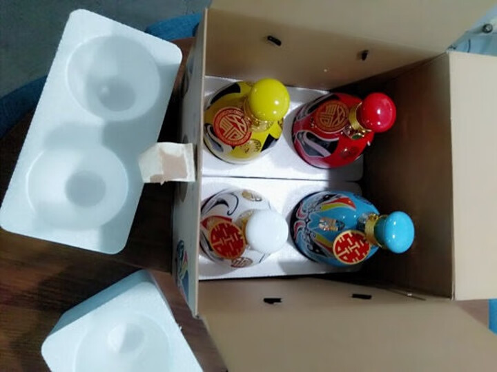 京爷北京二锅头封坛脸谱酒52度清香型福禄寿喜白酒500ml婚礼节日礼盒