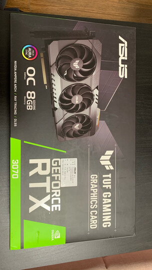 华硕tuf-rtx3070-o8g-gaming:"包装保护:只有一层充气泡沫外形外观