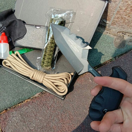 汉道 防身刀具户外刀具军迷手刺虎刺d2钢户外战术高硬度直刀野外求生