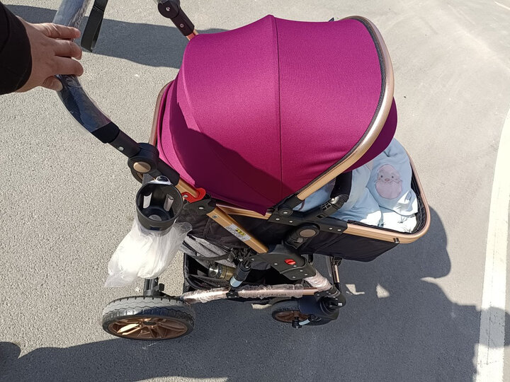 英国婴儿推车高景观宝宝可坐可躺双向童车避震轻便折叠bb婴儿车 天空