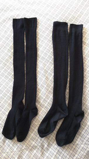 南极人过膝袜长筒袜长袜子 女学生纯棉竖条纹韩版森系堆堆袜 细竖条