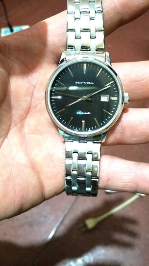 海鸥(seagull)手表 经典系列自动机械男表 黑盘钢带 商务腕表 d101