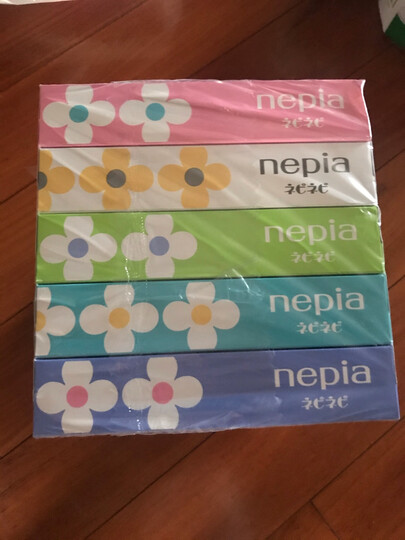 妮飘(nepia)抽纸大花盒装抽纸巾 日本原装进口抽取式盒装餐巾纸150抽*