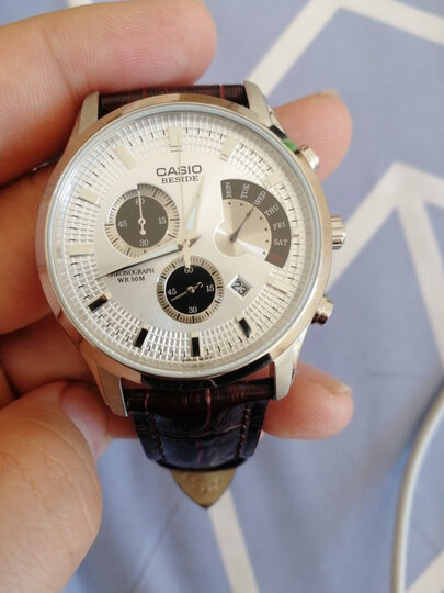 卡西欧(casio)手表 beside系列防水皮带石英男表 bem-501l-7a