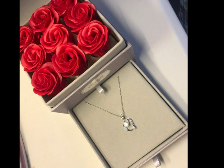 送给朋友的生日礼物,包装精美,项链款式漂亮,质量可以,玫瑰花带有淡淡