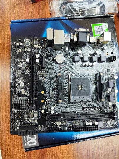 华擎(asrock)a320m-hdv主板 支持2200g/3200g/3400g (amd a320/am4