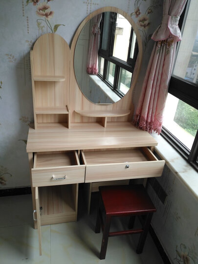 上林春天 梳妆台 简约梳妆台卧室梳妆台化妆台小户型梳妆台包凳子镜子